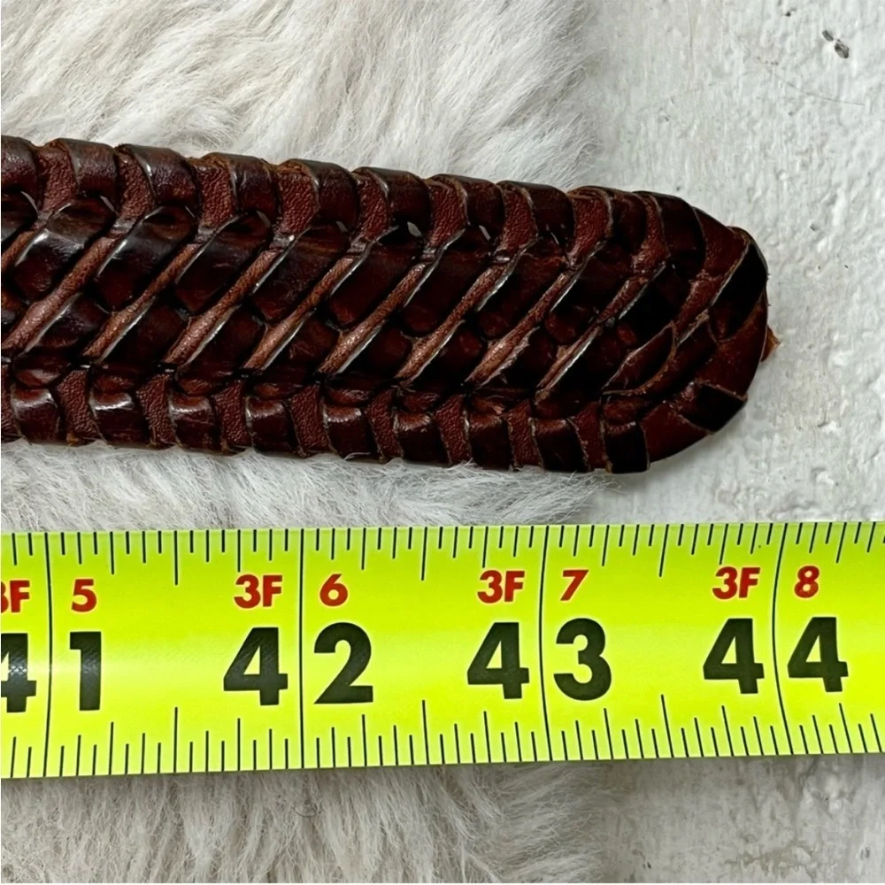 ❤️Vintage Braided Leather Weave Brown Belt with Solid Brass Buckle